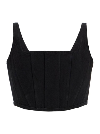 마크제이콥스 FW24 denim bustier top for 2F3RTP006D03 BLACK