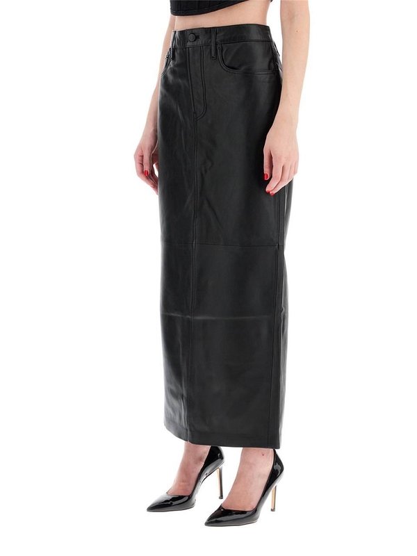 워드로브 NYC FW24 leather column skirt for women W2097PCL BLACK