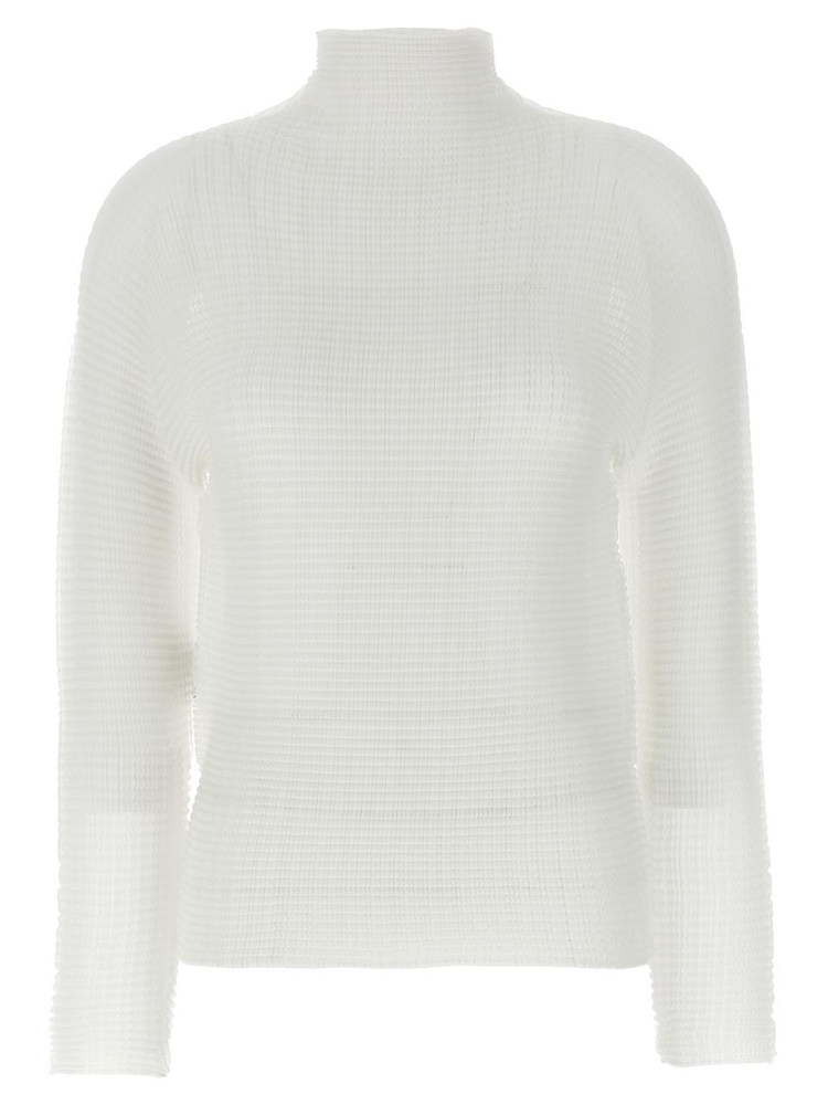 이세이미야케 FW24 Wooly Pleats blouse IM48FJ40501 White