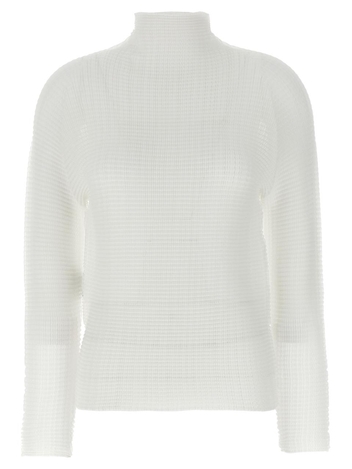 이세이미야케 FW24 Wooly Pleats blouse IM48FJ40501 White