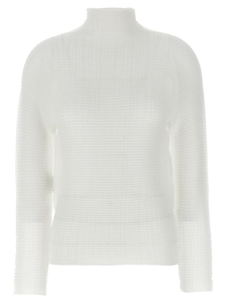 이세이미야케 FW24 Wooly Pleats blouse IM48FJ40501 White