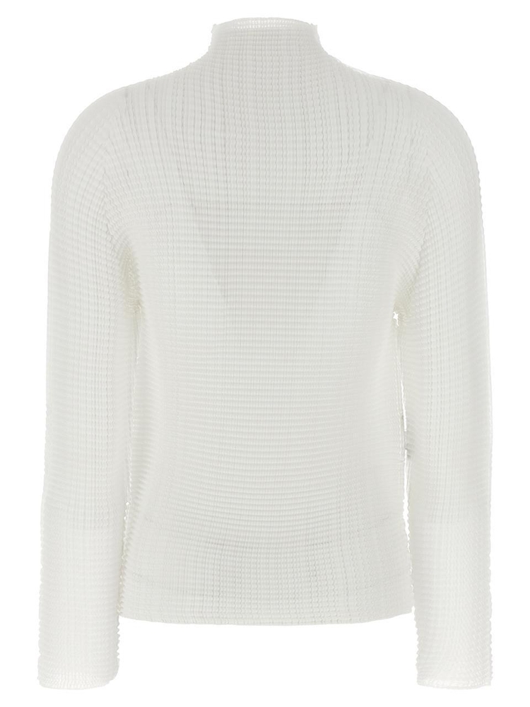 이세이미야케 FW24 Wooly Pleats blouse IM48FJ40501 White