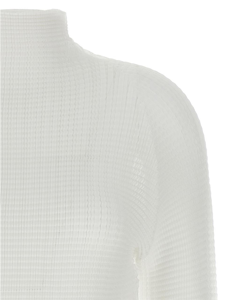 이세이미야케 FW24 Wooly Pleats blouse IM48FJ40501 White