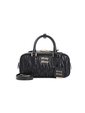 미우미우 SS25 Miu Miu Matelasse Leather Handbag 5BB142VOON.AN88 Black