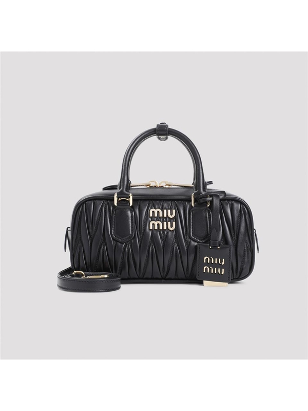 미우미우 SS25 Miu Miu Matelasse Leather Handbag 5BB142VOON.AN88 Black