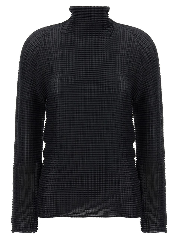 이세이미야케 FW24 Wooly Pleats blouse IM48FJ40515 Black  