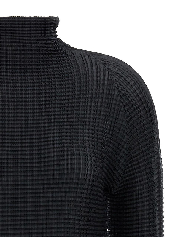 이세이미야케 FW24 Wooly Pleats blouse IM48FJ40515 Black  