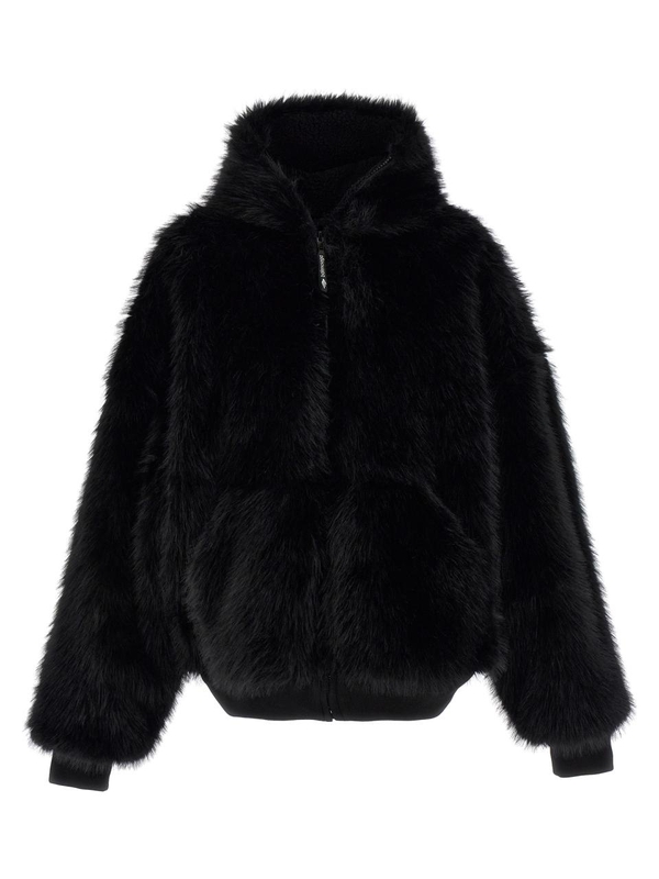 발렌시아가 FW24 Eco fur hooded 809469TPQ231000 Black  