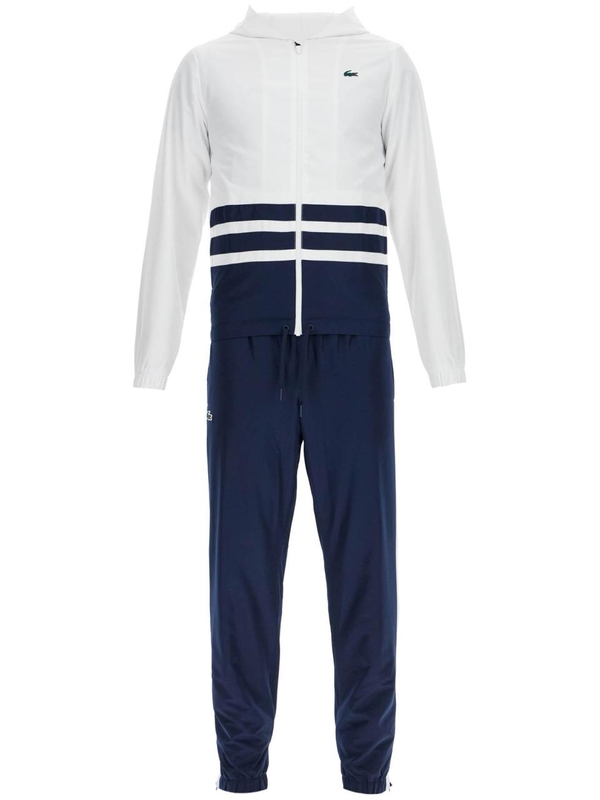 라코스테 FW24 hooded sports tracksuit WH7566 AD WHITE NAVY BLUE WHITE