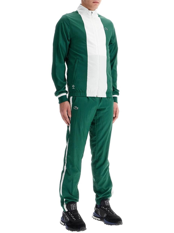 라코스테 FW24 in mesh\n\nsporty jumpsuit WH7581 EJ GREEN WHITE WHITE