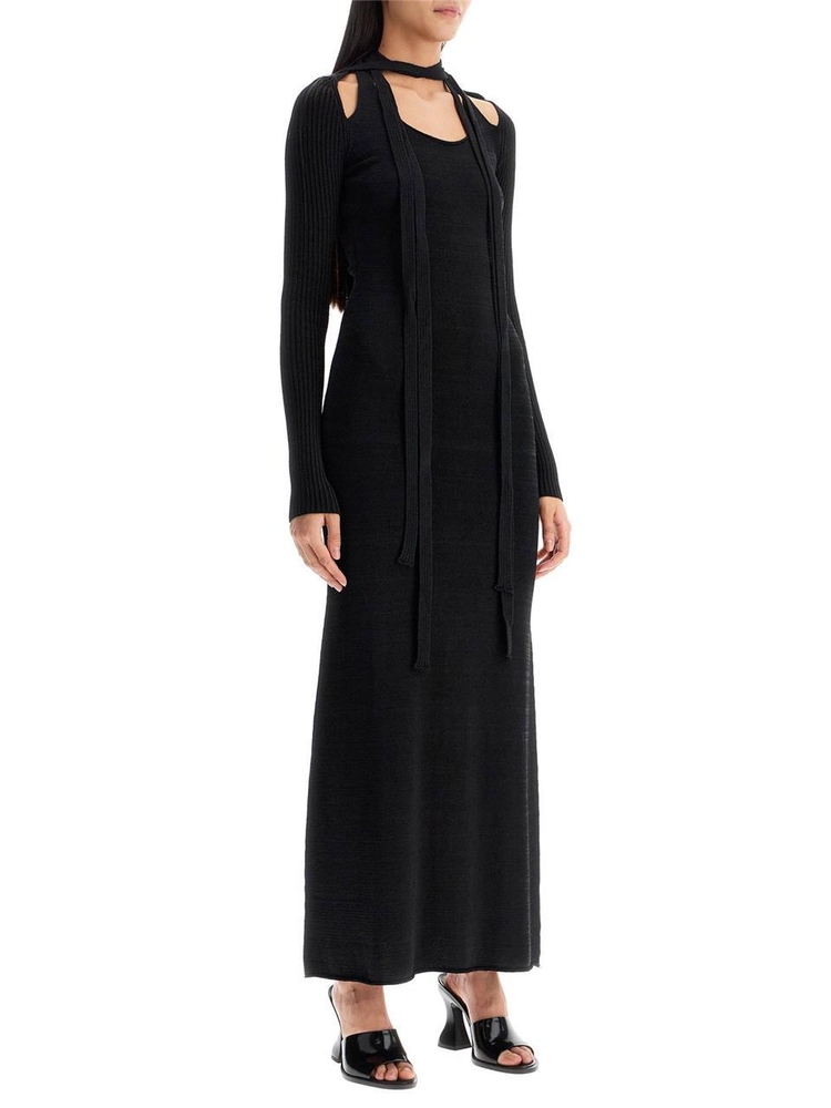 와이프로젝트 FW24 maxi knit dress in italian 106DR008 Y83 BLACK