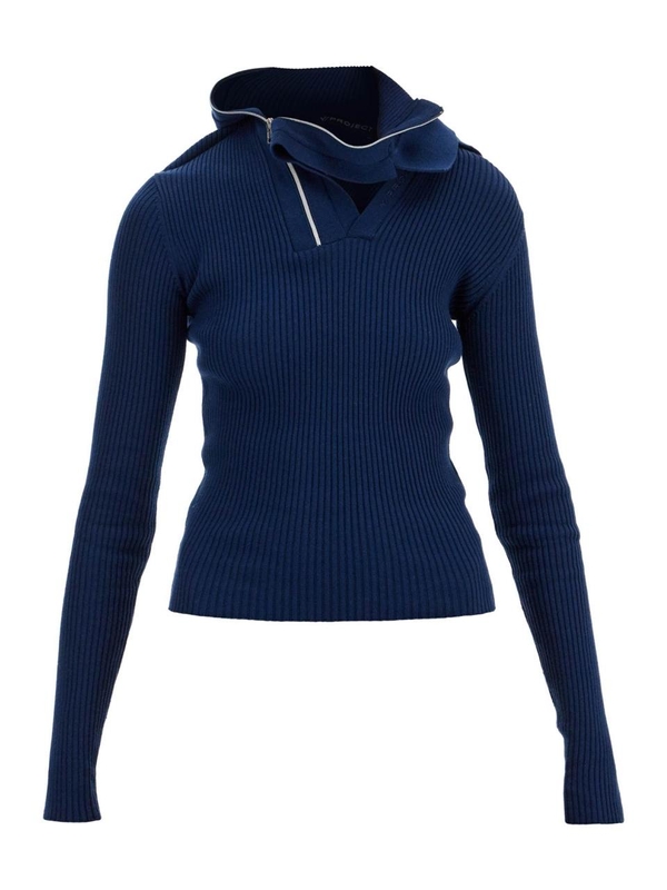 와이프로젝트 FW24 long-sleeved top with pin 106TO005 Y38 NAVY