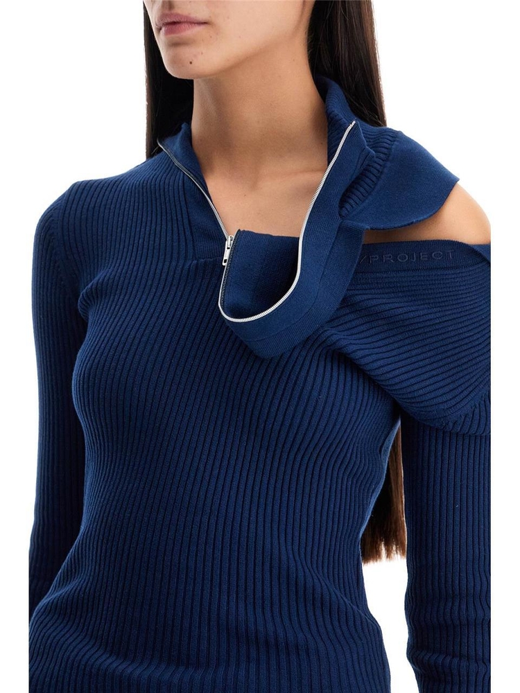 와이프로젝트 FW24 long-sleeved top with pin 106TO005 Y38 NAVY