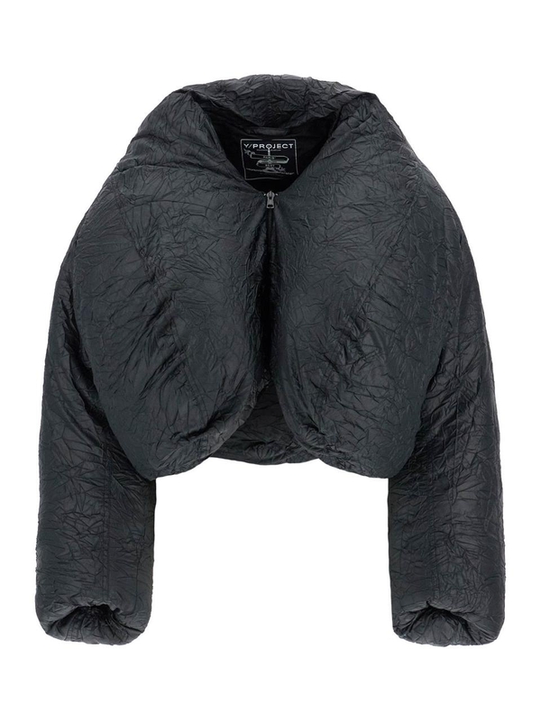 와이프로젝트 FW24 cropped down feather 103JA002 F547 BLACK