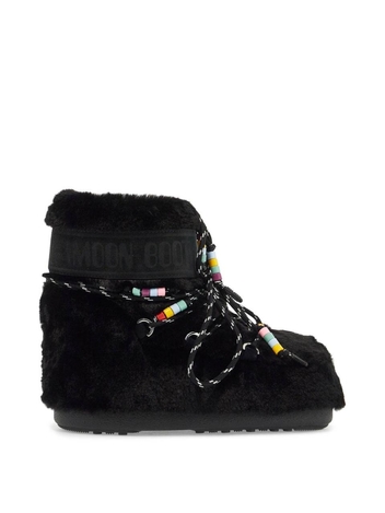 문 부츠 FW24 icon low eco-fur snow boots with 80D1409470 BLACK