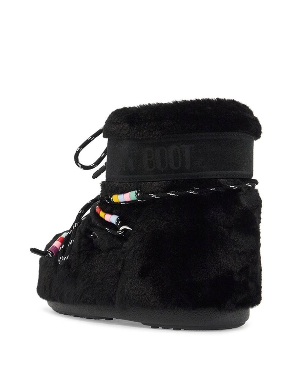 문 부츠 FW24 icon low eco-fur snow boots with 80D1409470 BLACK