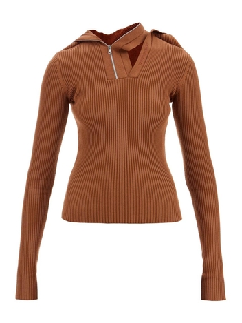 와이프로젝트 FW24 long-sleeved top with pin 106TO005 Y38 RUST