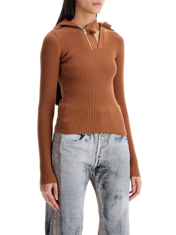 와이프로젝트 FW24 long-sleeved top with pin 106TO005 Y38 RUST