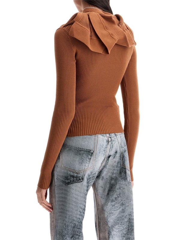 와이프로젝트 FW24 long-sleeved top with pin 106TO005 Y38 RUST