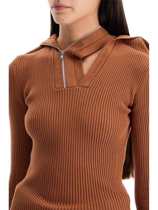 와이프로젝트 FW24 long-sleeved top with pin 106TO005 Y38 RUST