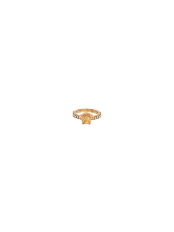 베르사체 FW24 medusa crystal ring with spark DG5E544 DJMX VERSACE GOLD-CRYSTAL