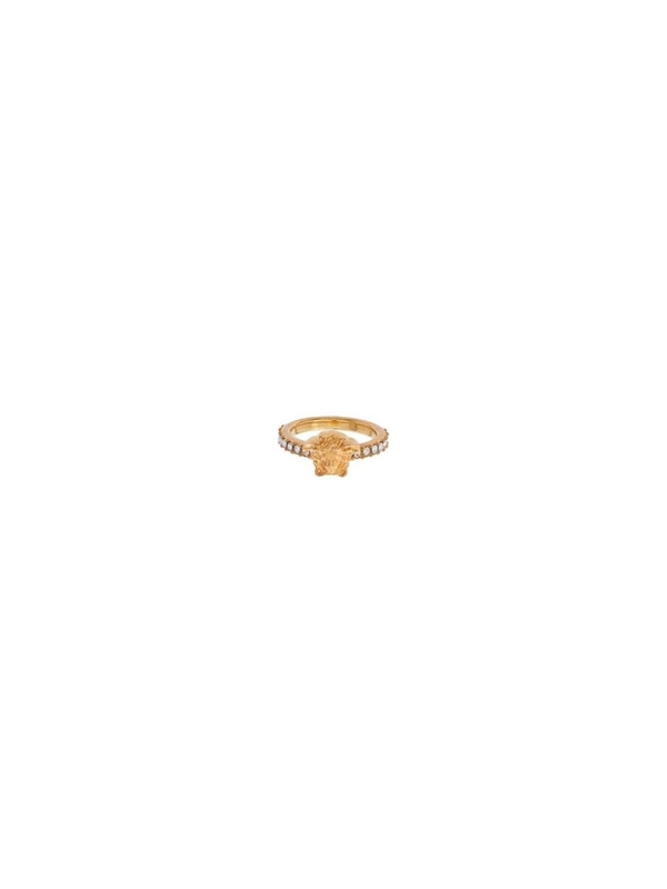 베르사체 FW24 medusa crystal ring with spark DG5E544 DJMX VERSACE GOLD-CRYSTAL