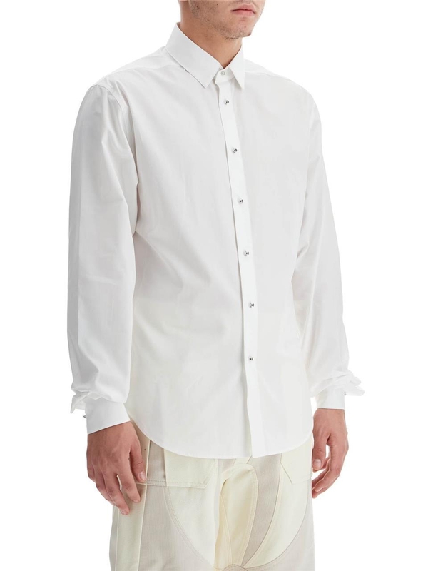 뮈글러 FW24 poplin shirt for men 24F1TO0723299 OFF WHITE