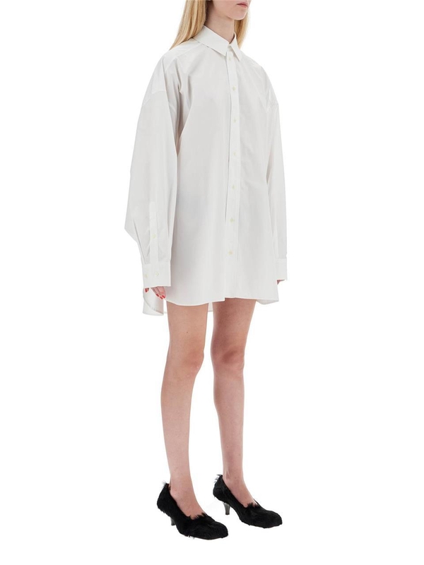 워드로브 NYC FW24 mini shirt dress with button closure W1085R17 WHITE