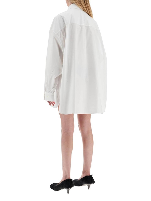 워드로브 NYC FW24 mini shirt dress with button closure W1085R17 WHITE