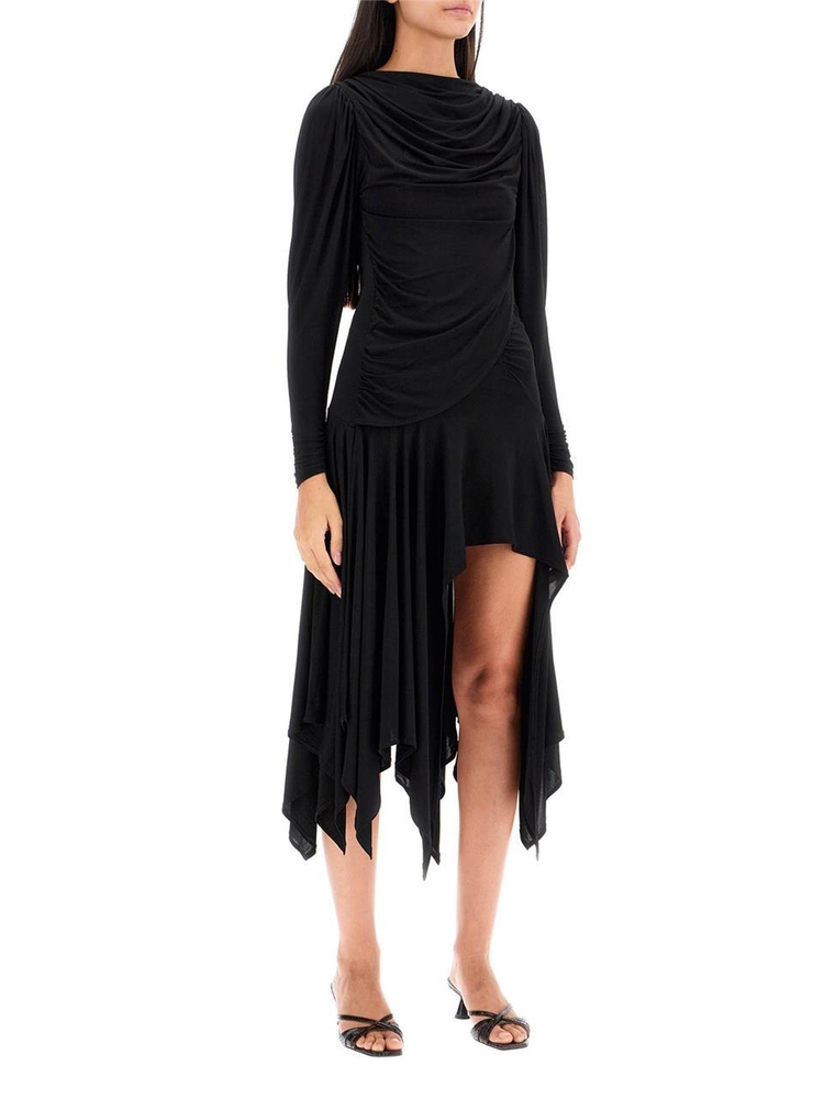 팔로마 울 FW24 melinda draped mini dress TD7801999 BLACK