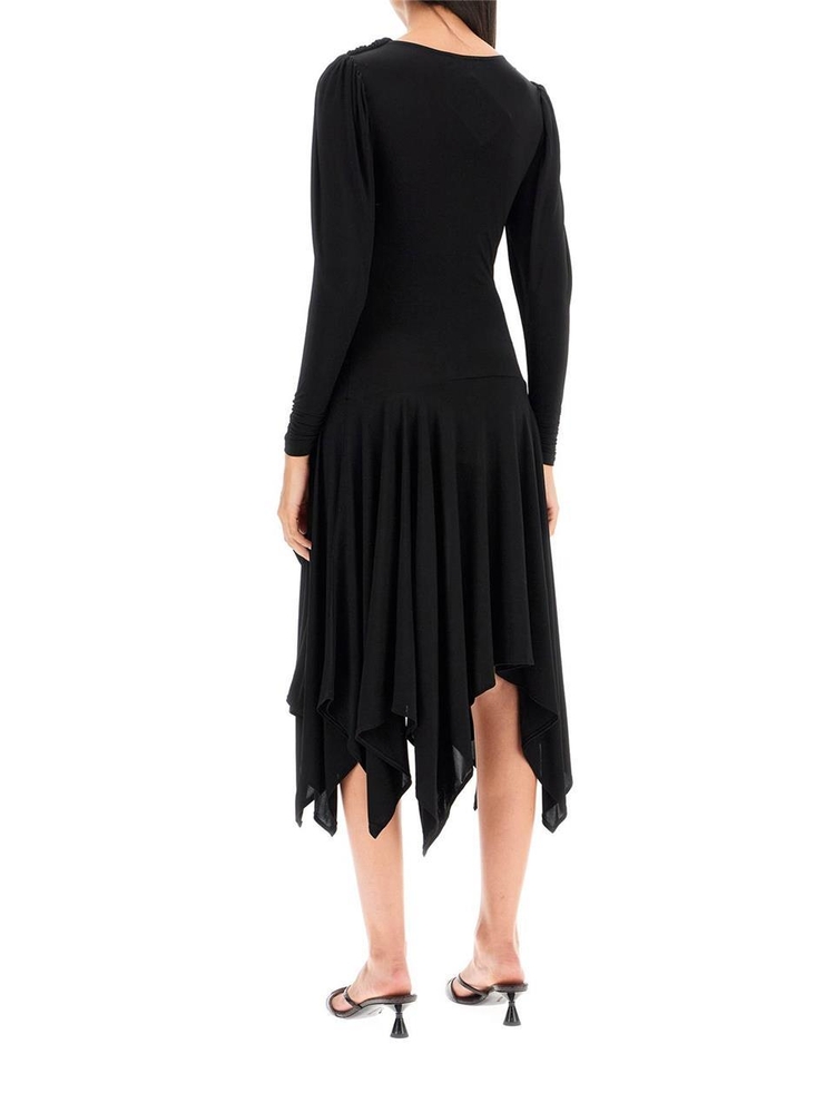 팔로마 울 FW24 melinda draped mini dress TD7801999 BLACK