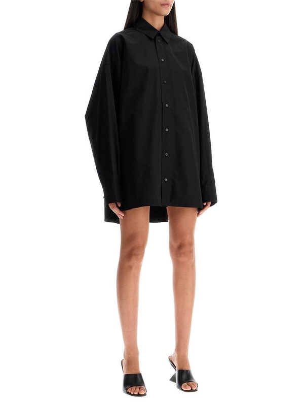 워드로브 NYC FW24 mini shirt dress with button closure W1085R17 BLACK