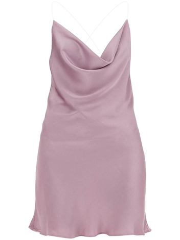 와이프로젝트 FW24 mini satin slip dress with spaghetti straps 102DR017 F535 EVERGREEN MAUVE