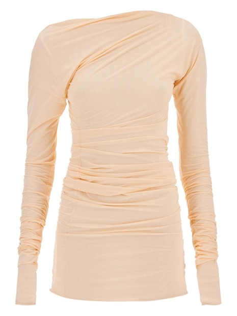 드리스반노튼 FW24 long-sleeved draped top with 242 011143 9204 BLUSH