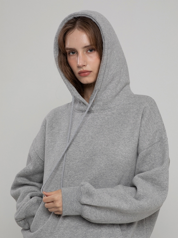 REGULAR SIMPLE POCKET HOODIE M/GREY