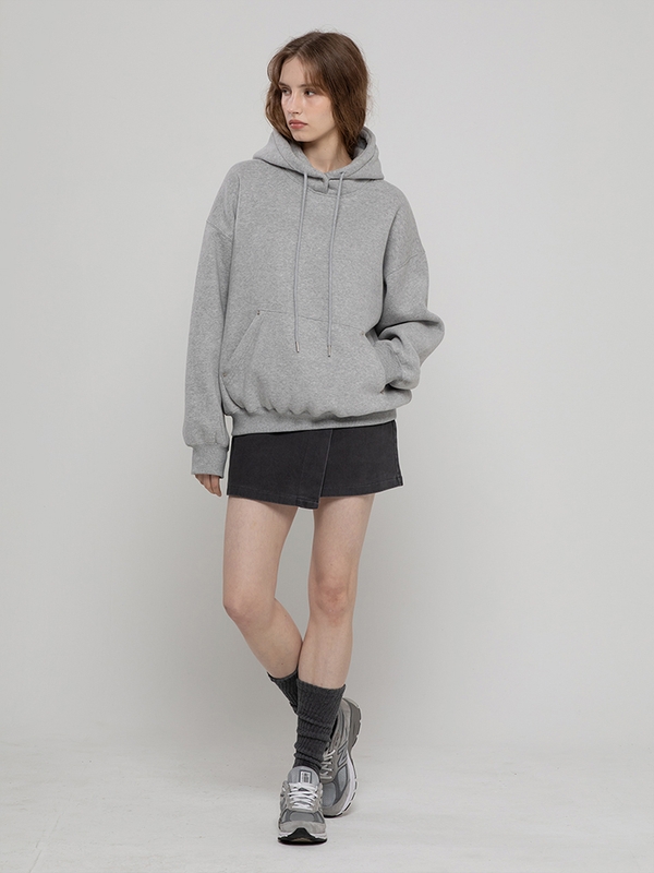 REGULAR SIMPLE POCKET HOODIE M/GREY