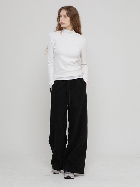 WOOL WIDE RELAX PANTS BLACK