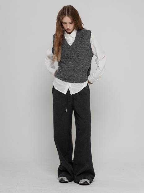 WOOL WIDE RELAX PANTS CHARCOAL