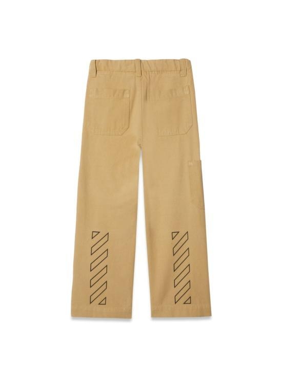 [해외배송] 24SS  키즈  오프화이트 스트레이트 팬츠 OBCA007K S24FAB0016110 BEIGE