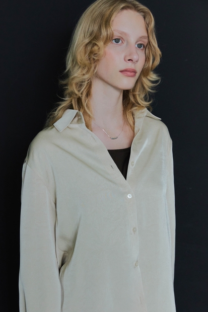  BASIC SATIN SHIRTS / LIGHT BEIGE