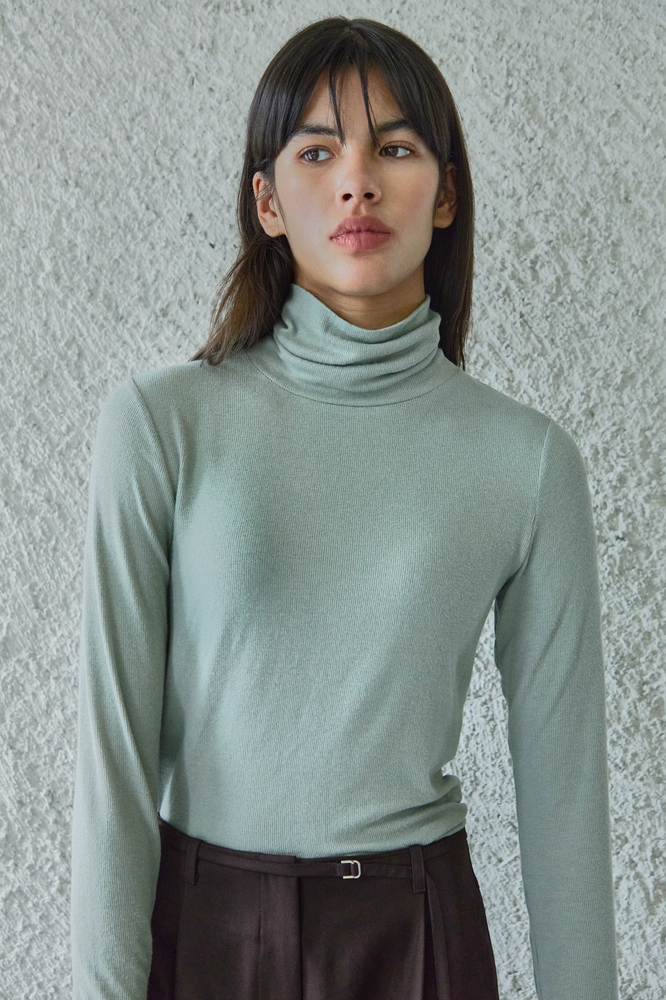 BUTTON DETAILED TURTLE-NECK / MINT