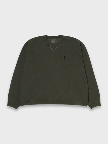 LOGO CREW PIGMENT DYED - KHAKI