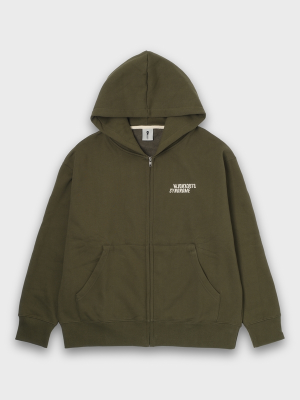 REVERSE ZIP HOODIE - KHAKI