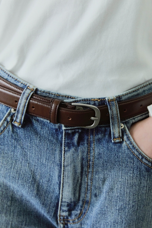 BOLD LEATHER BELT / BROWN