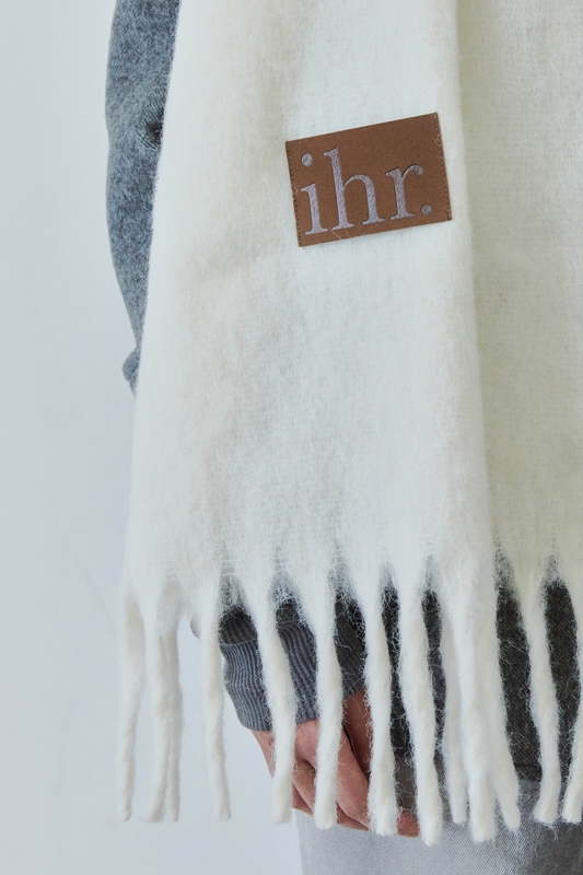  WOOL MIXED BOLD MUFFLER / WHITE