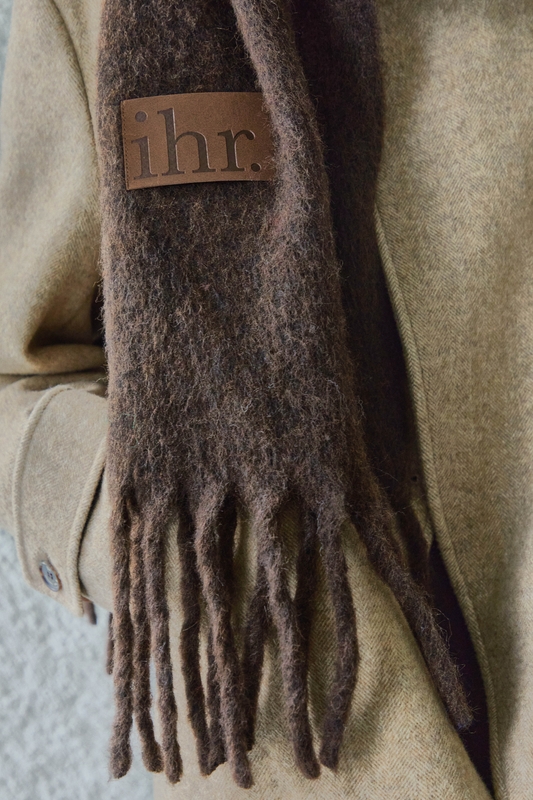  WOOL MIXED BOLD MUFFLER / BROWN