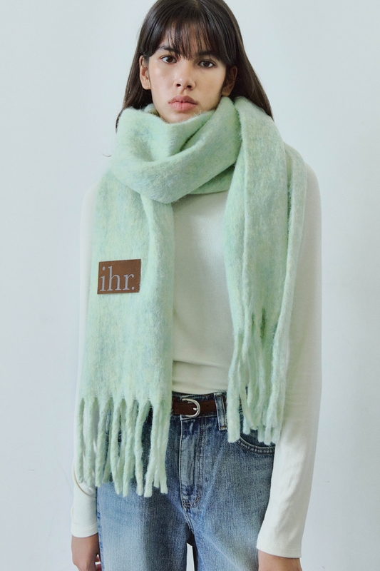  WOOL MIXED BOLD MUFFLER / GREEN