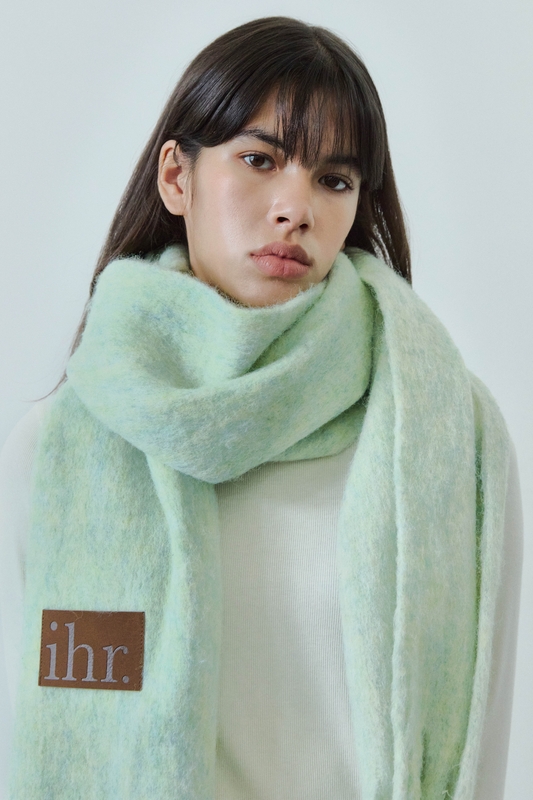  WOOL MIXED BOLD MUFFLER / GREEN