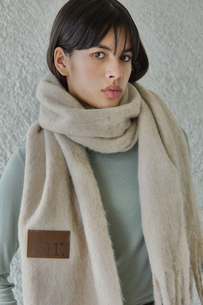  WOOL MIXED BOLD MUFFLER / BEIGE