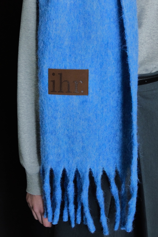  WOOL MIXED BOLD MUFFLER / BLUE